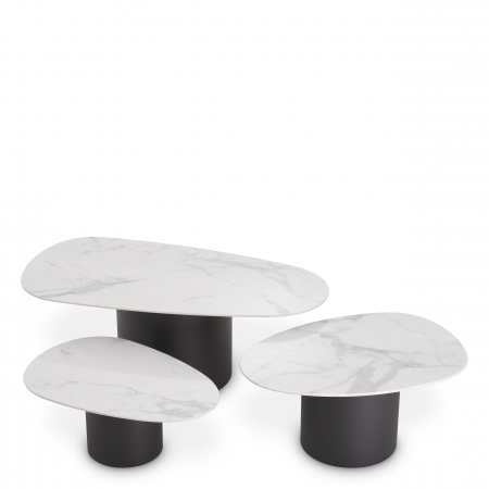   Masa de cafea Zane set de 3 din marmură ceramică albă 115560 EICHHOLTZ [1]