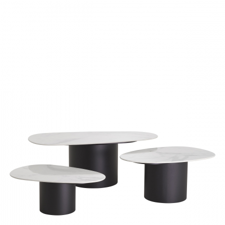   Masa de cafea Zane set de 3 din marmură ceramică albă 115560 EICHHOLTZ [2]