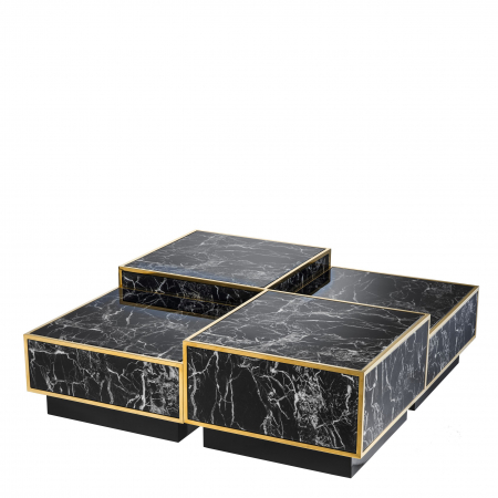 Set 4 masute cafea patrate marmura neagra Concordia, design lux | Eichholtz - 110665 [1]