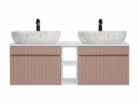 SET 140 cm MASCA + LAVOAR aplicat si extensie ICONIC ROSE MDF RIFLAT [2]