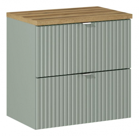 Seturi mobilier baie - Set baie masca cu sertare + blat Line Reed Green 60 cm