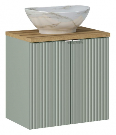 Produse - Set baie masca cu usi + blat si lavoar Line Reed Green 60 cm - Comad
