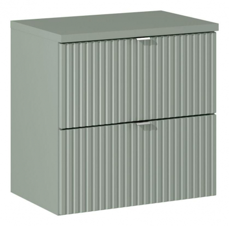 Seturi mobilier baie - Set baie masca cu sertare + blat MDF Line Reed Green 60 cm
