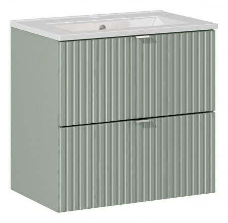 Produse - Set baie masca cu sertare + lavoar Line Reed Green 60 cm - Comad