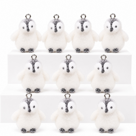 Decoratiuni de craciun - Set de 10 decorațiuni Pinguin Penguin, Material Moale și Pufos - SHP