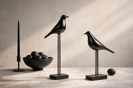 Set de 2 Decorațiuni Birdy, Plastic (Plastic) și Metal Mată Negru - SHP [5]