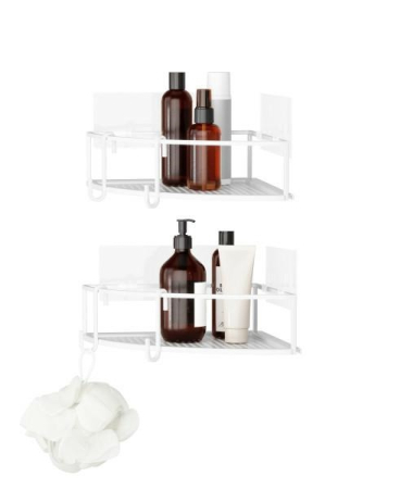 Produse - Set de 2 Polițe de Colț Cubiko 23x5x23 cm, Metal Alb - Umbra