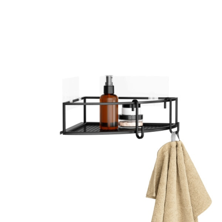 Set de 2 Rafturi de Colț Cubiko 23x5x23 cm, Metal Negru - Umbra [1]