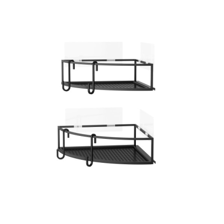 Set de 2 Rafturi de Colț Cubiko 23x5x23 cm, Metal Negru - Umbra [3]