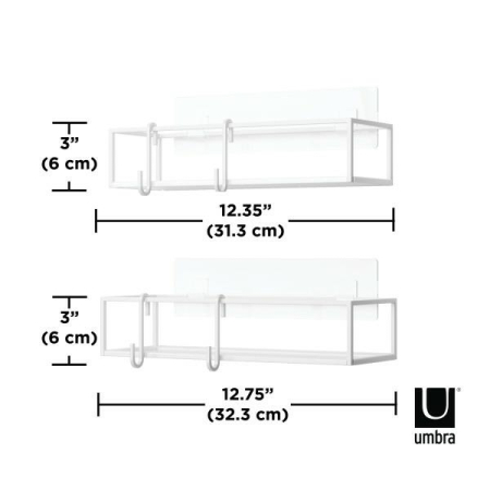 Set de 2 Rafturi de Duș Cubiko 12x6x32 cm, Metal - Umbra [6]