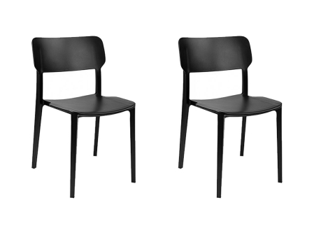 Produse - Set de 2 Scaune Agat Premium 53x49x80 cm, Polipropilenă Negru - King Home