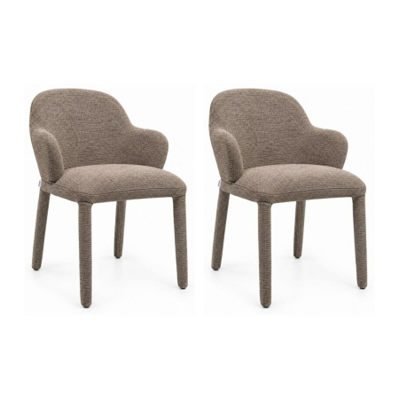 Living - Set de 2 Scaune Akira 45x50x83 cm, Maro/Taupe - King Home