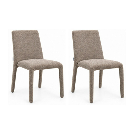 Produse - Set de 2 Scaune Alya 40x38x82 cm, 100% Poliester Maro/Taupe - King Home