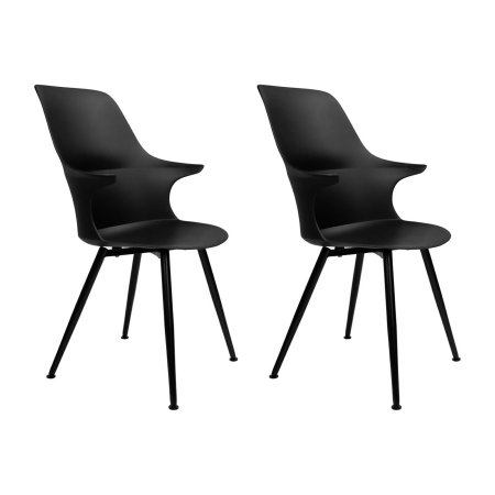 Produse - Set de 2 Scaune Brazo High 58x60x94,5 cm, Polipropilenă Negru - King Home