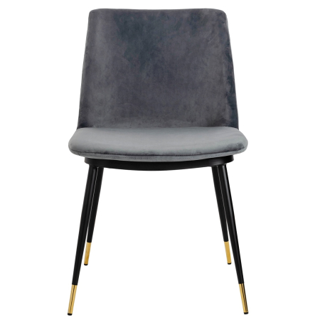Set de 2 Scaune Diego 50x58x82 cm, Catifea Gri Închis - King Home [4]
