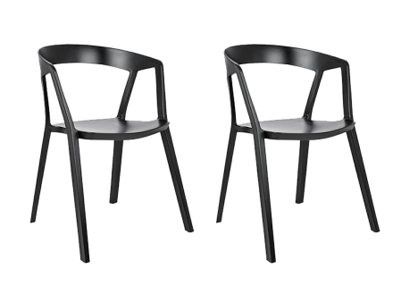 Scaune - Set de 2 Scaune Vibia 57x56,5x77 cm, Polipropilenă Negru - King Home