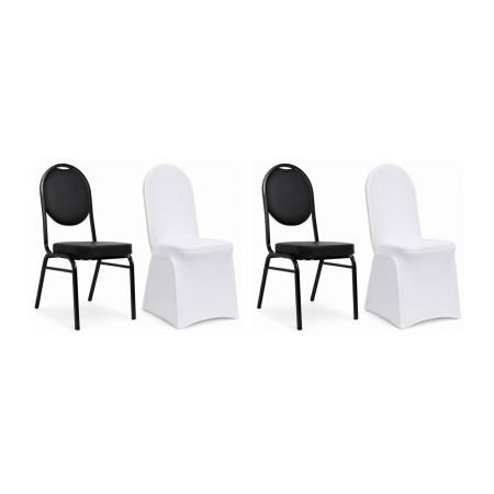 Produse - Set de 2 Scaune Hebe 44x56x93,5 cm, Piele Ecologică Negru - King Home