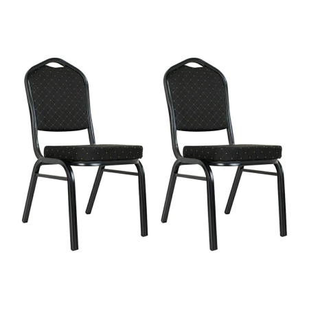 Produse - Set de 2 Scaune Heron 46x58x93,5 cm, Oțel Negru - King Home