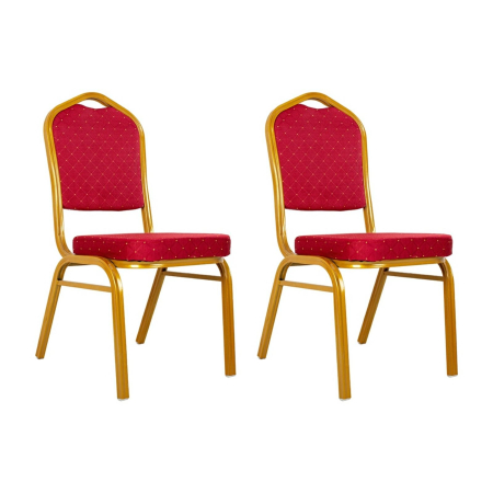 Produse - Set de 2 Scaune Heros 46x58x93,5 cm, Țesătură Roșu - King Home