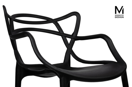 Set de 2 Scaune Hilo 55x58x81 cm, Polipropilenă Negru - Modesto Design [4]