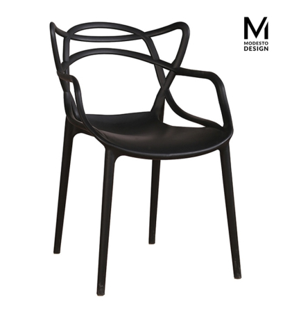 Set de 2 Scaune Hilo 55x58x81 cm, Polipropilenă Negru - Modesto Design [1]
