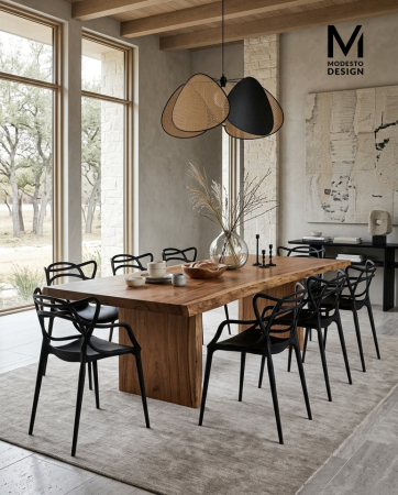 Set de 2 Scaune Hilo 55x58x81 cm, Polipropilenă Negru - Modesto Design [6]