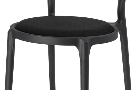 Set de 2 Scaune Slim 43,5x55,5x83 cm, Polipropilenă și Țesătură Negru - King Home [6]