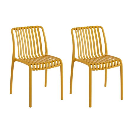 Produse - Set de 2 Scaune Strips UV 40x40x78 cm, Plastic Galben - King Home
