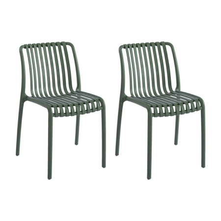 Produse - Set de 2 Scaune Strips UV 40x40x78 cm, Plastic Verde - King Home