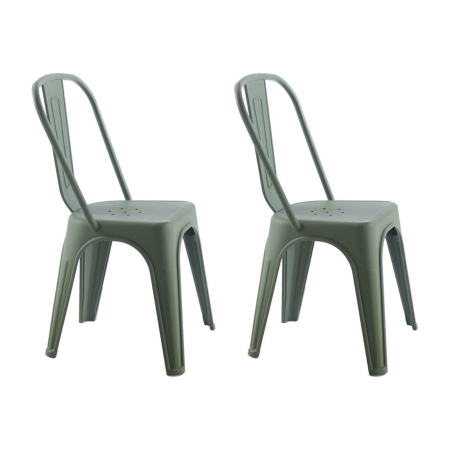 Produse - Set de 2 Scaune Tower Paris PP 46x50x86 cm, Plastic Verde Închis - King Home
