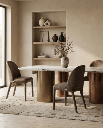 Set de 2 Scaune Tuya 45x53x84 cm, Maro - King Home [2]