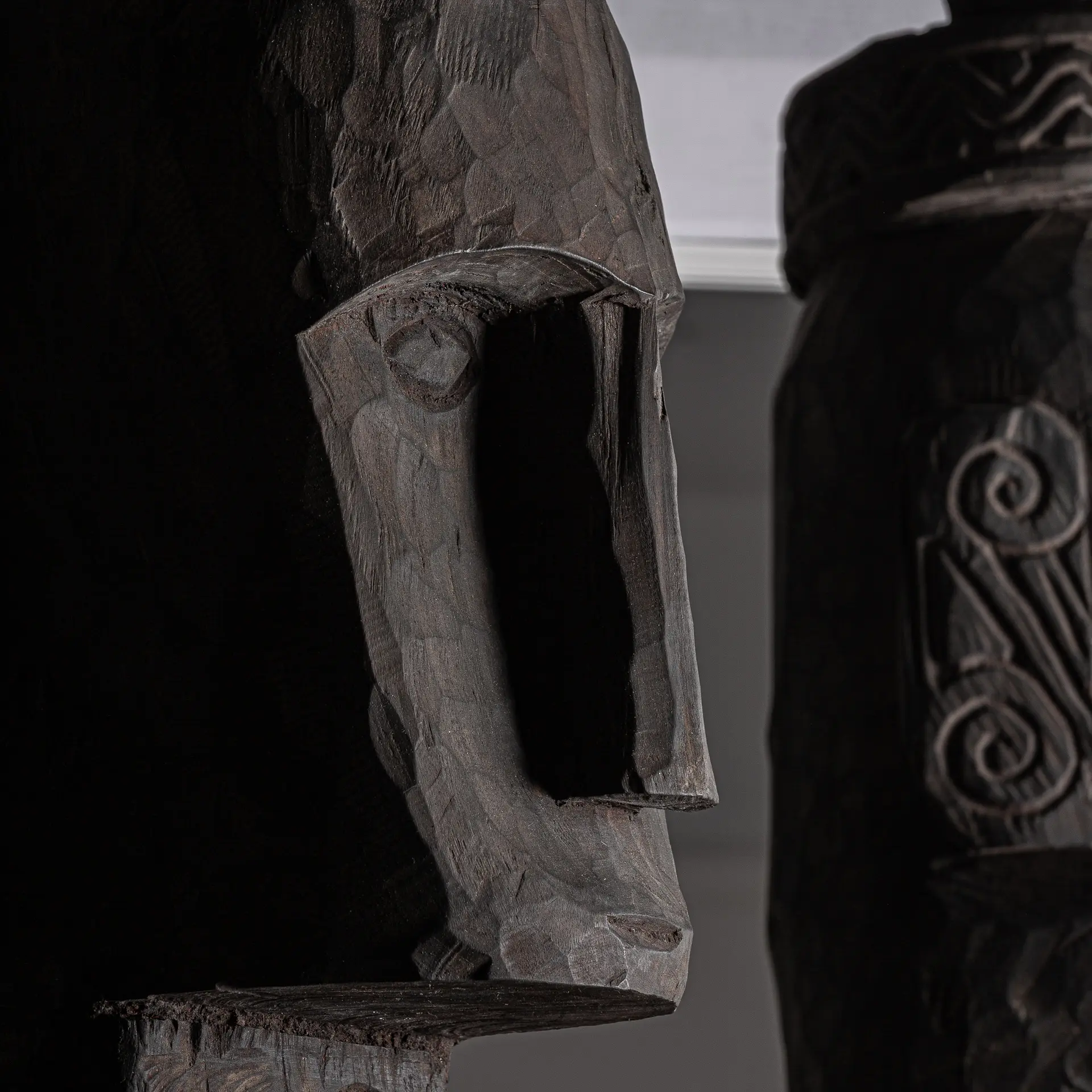 Set de 2 Sculpturi de Podea din Fier și Lemn de Suar Maro, 52x38x295cm, VicalHome 38362 VicalHome 38362 [3]
