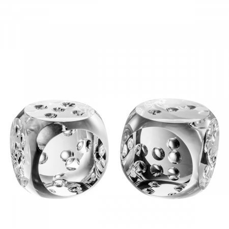Produse -   Set de 2 zaruri din sticlă cristal pentru birou Tradizione 110705 EICHHOLTZ