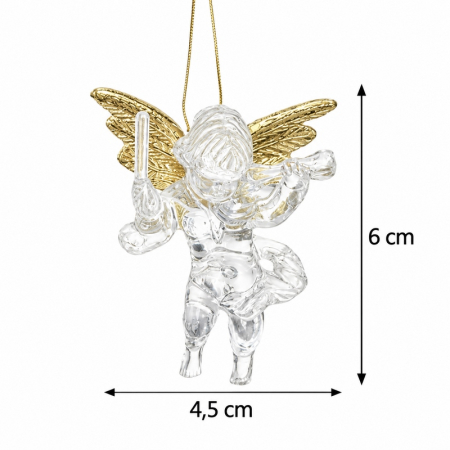 Set de 4 decorațiuni de Crăciun / îngerași Angel, Transparent - SHP [3]