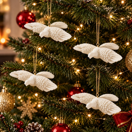 Set de 4 decorațiuni pentru brad porumbițe Turtle Dove - SHP [1]