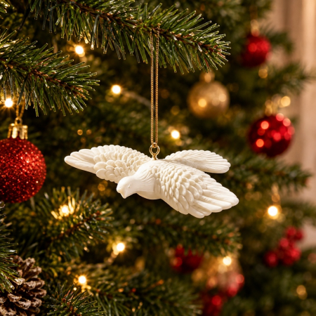 Set de 4 decorațiuni pentru brad porumbițe Turtle Dove - SHP [2]