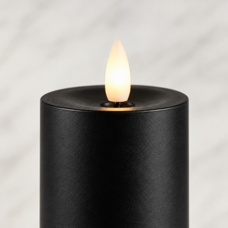 Set de 4 lumânări cu telecomandă Flame 5,5x5,5x17,7 cm, Negru Mat - SHP [2]