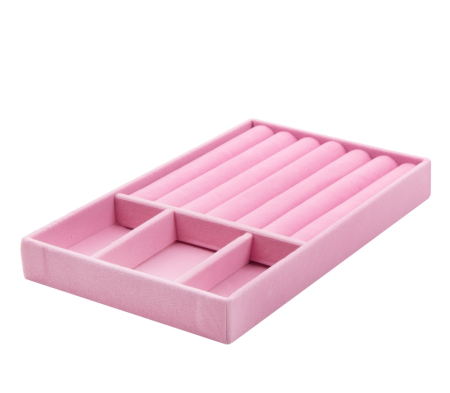 Set de 4 Organizatoare de Bijuterii Sorrel 21x2,2x12,5 cm, Catifea Roz - SHP [4]