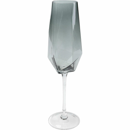 Set de 4 Pahare de Șampanie Diamond Smoke 365 7,5x5x27,5 cm, Sticlă În Nuanța de Gri - Kare Design [1]