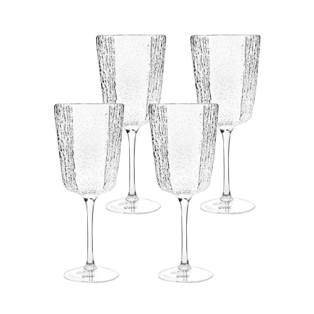 Bucatarie - Set de 4 Pahare de Vin Cascata 440 9x9x24,3 cm, Sticlă Transparent - Kare Design