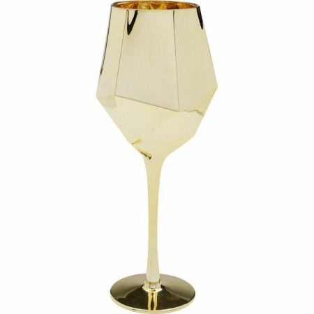 Set de 4 Pahare de Vin Diamond 660 11x11x28 cm, Sticlă Auriu - Kare Design [1]