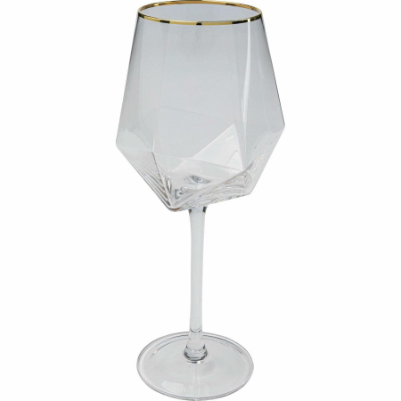 Set de 4 Pahare de Vin Diamond Rim 525 7,5x7x24,5 cm, Sticlă Transparent - Kare Design [1]