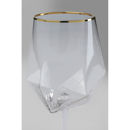 Set de 4 Pahare de Vin Diamond Rim 525 7,5x7x24,5 cm, Sticlă Transparent - Kare Design [2]