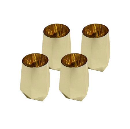 Bucatarie - Set de 4 Pahare Diamond 510 10x10x15 cm, Sticlă Colorată Auriu - Kare Design