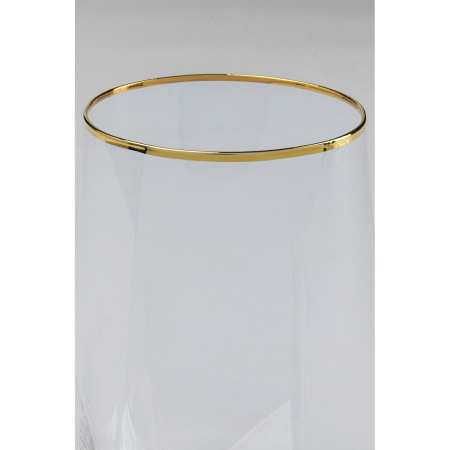 Set de 4 Pahare Diamond Rim 510 5x8x15 cm, Sticlă Transparent Auriu - Kare Design [2]