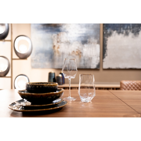Set de 4 Pahare Diamond Rim 510 5x8x15 cm, Sticlă Transparent Auriu - Kare Design [4]