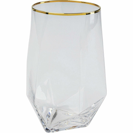 Set de 4 Pahare Diamond Rim 510 5x8x15 cm, Sticlă Transparent Auriu - Kare Design [1]