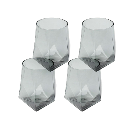 Set de 4 Pahare Diamond Smoke 510 5x8x12 cm, Sticlă Gri - Kare Design [0]