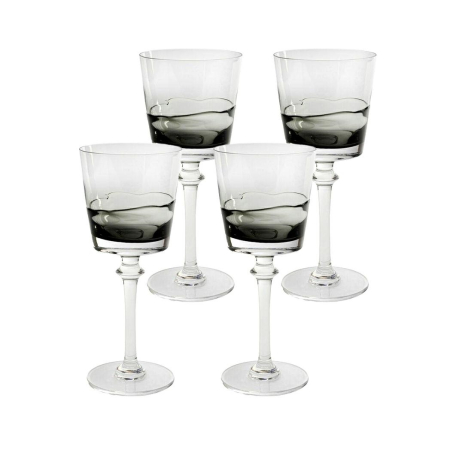 Set de 4 Pahare pentru Vin Roșu Mimi 21 8,6x8,6x20,6 cm, Sticlă Gri - Kare Design [0]