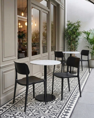 Set de 4 Scaune Agat Premium 53x49x80 cm, Polipropilenă Negru - King Home [10]